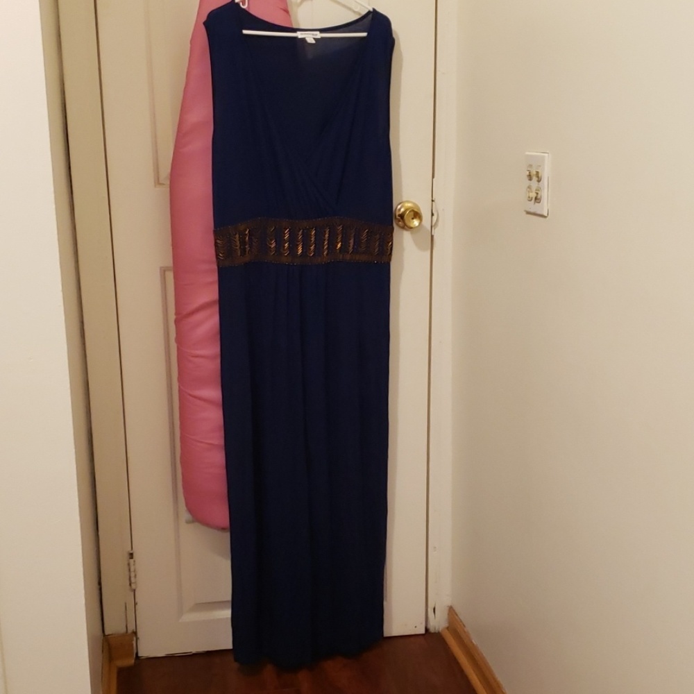 Plus Size Navy Blue Maxi Dress